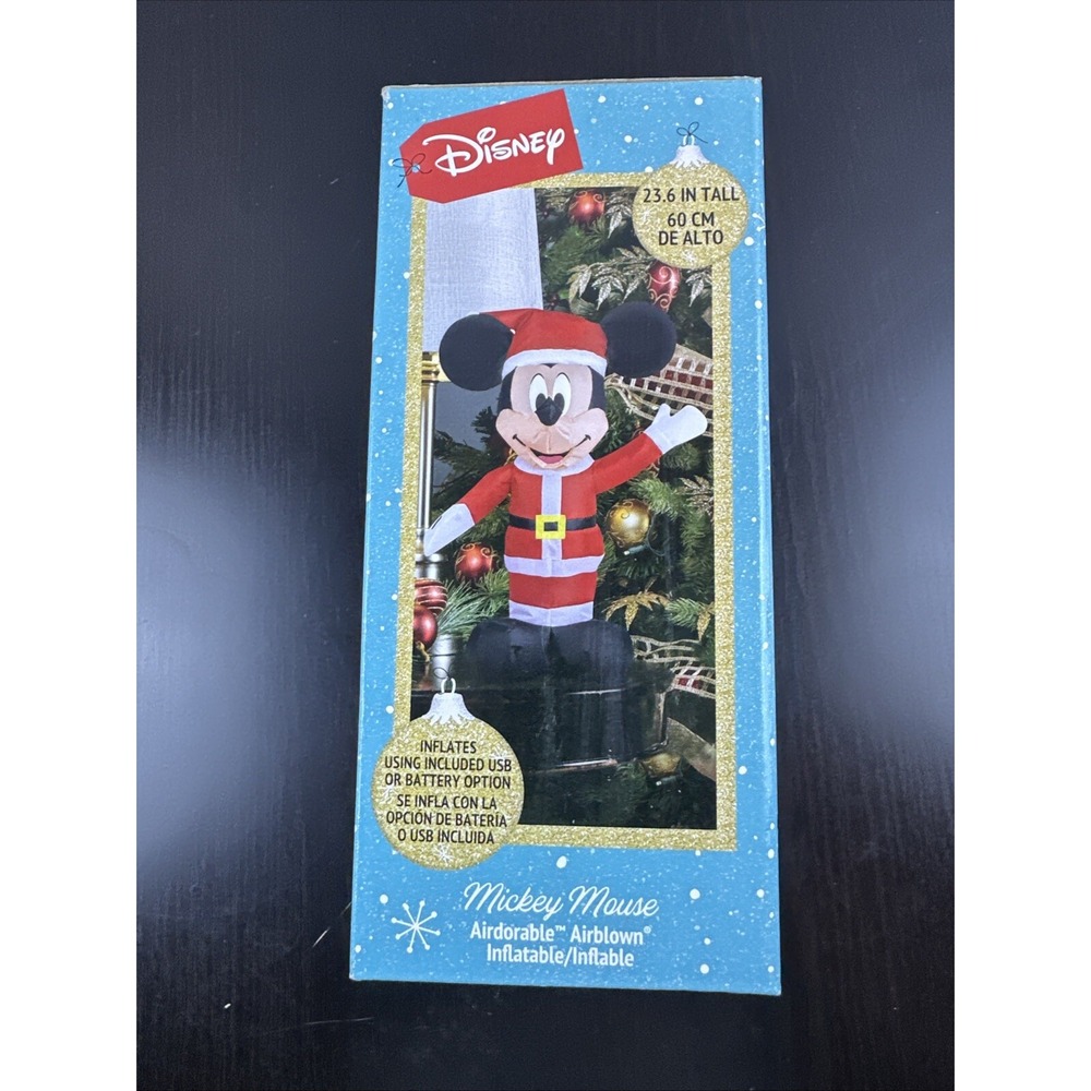Disney Christmas‎ Mickey Mouse Airdorable Airblown 23.6 Inch Inflatable - Picture 4 of 6